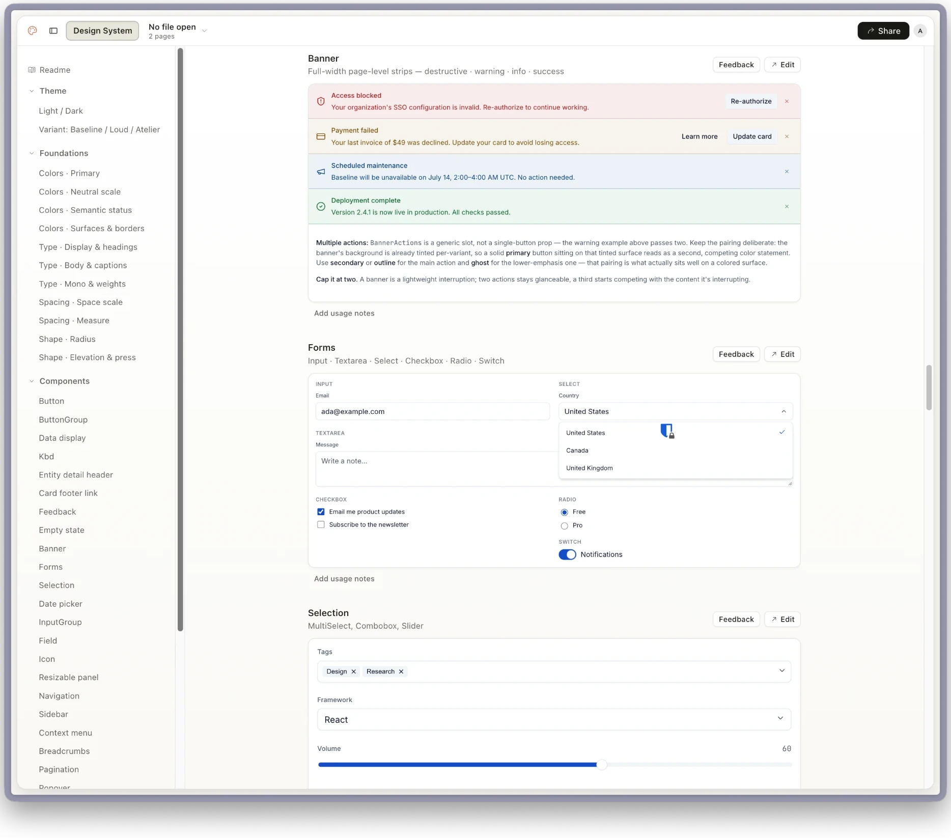 The design system library inside Claude Design